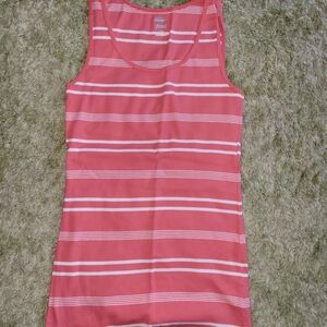 Old Navy Pink and White Striped Tank Top